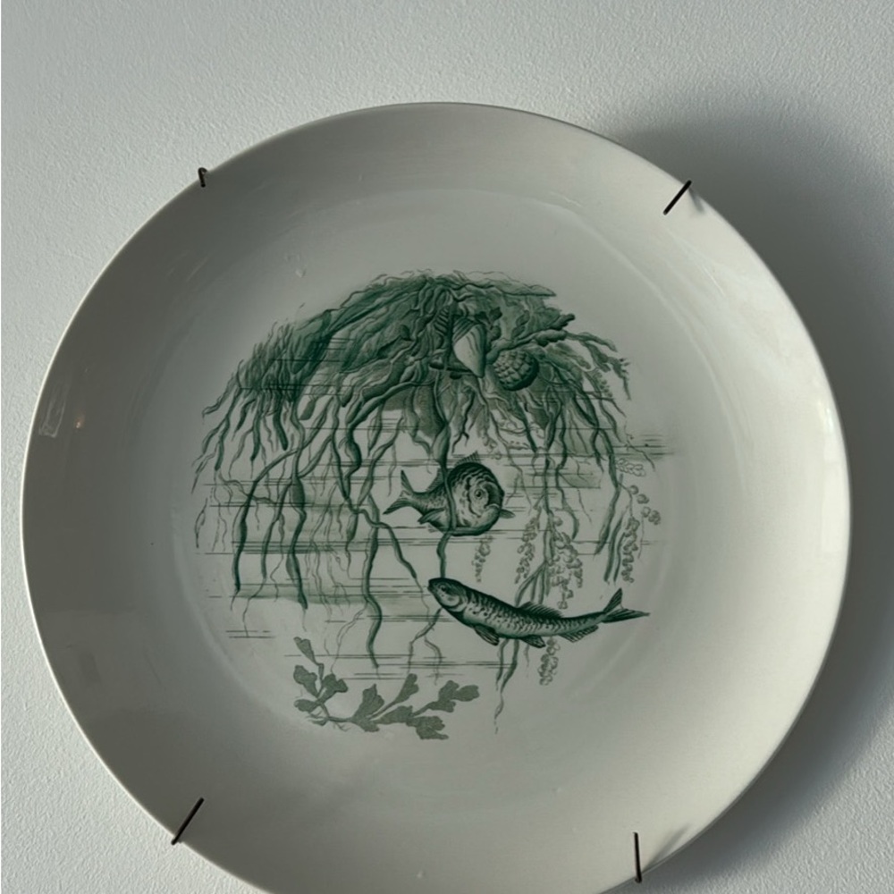 Decorative Green Fish Wall Plate - Home Art